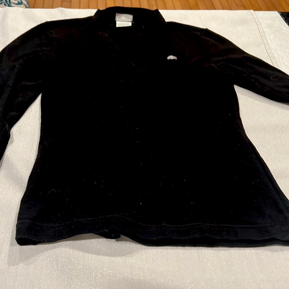 LACOSTE BLACK V-NECK SWEATER